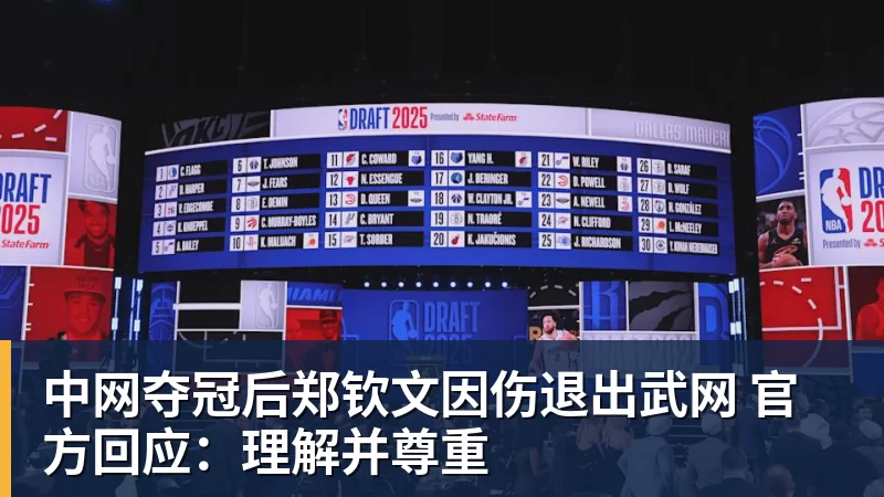 中网夺冠后郑钦文因伤退出武网 官方回应：理解并尊重